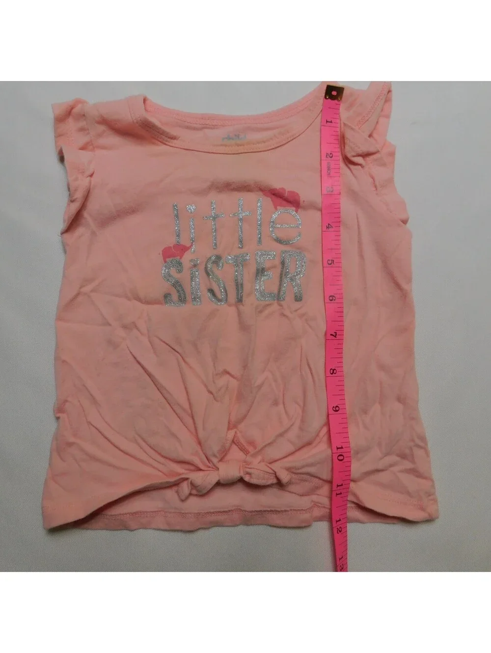 Child of Mine by Carters Baby Girls Shirt Size 18M Pink Little Sister Elephant